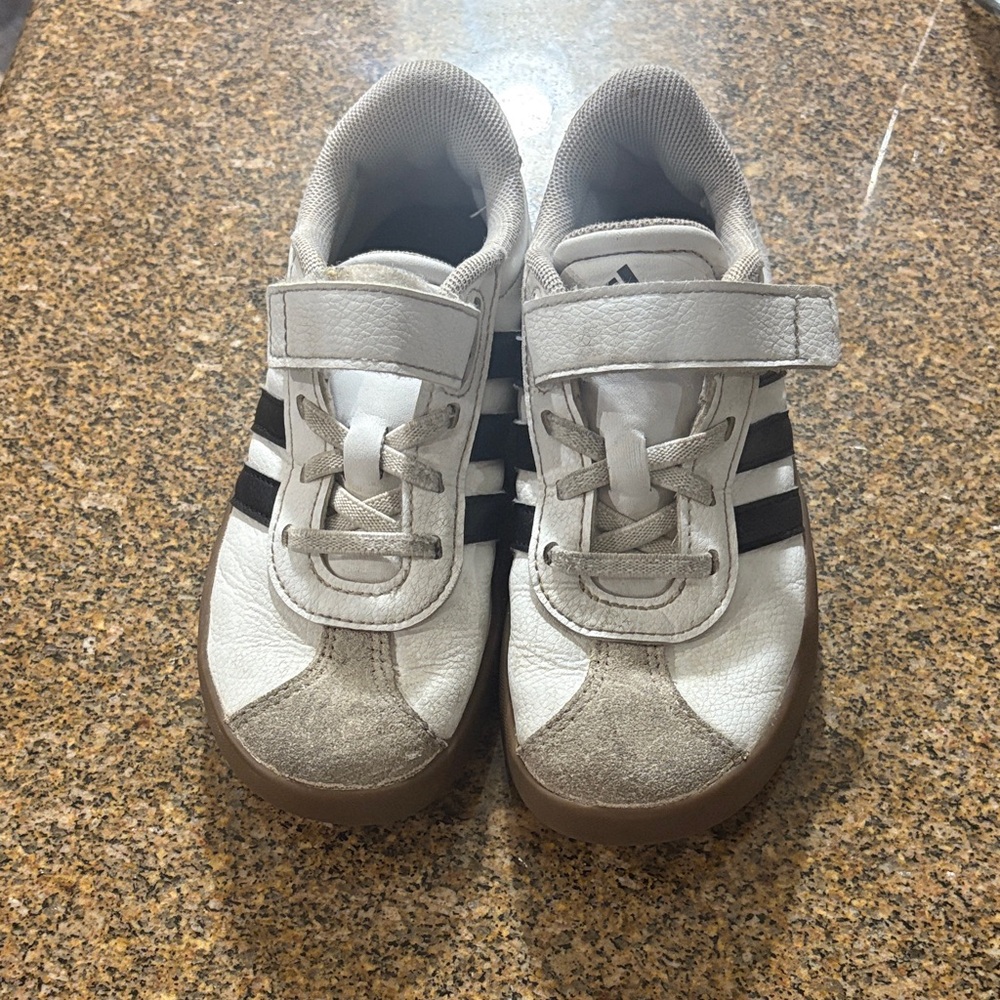 adidas Kids White and Gray Sneakers